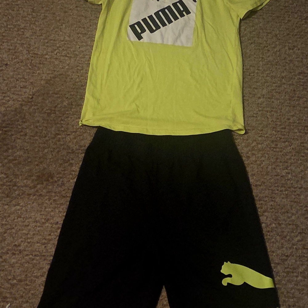 Puma Kids Pajamas Set - Neon Yellow and Black - Picture 1 of 5